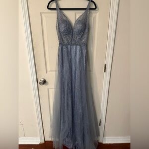 Tiered Embellished Maxi Dress for Weddings or Prom